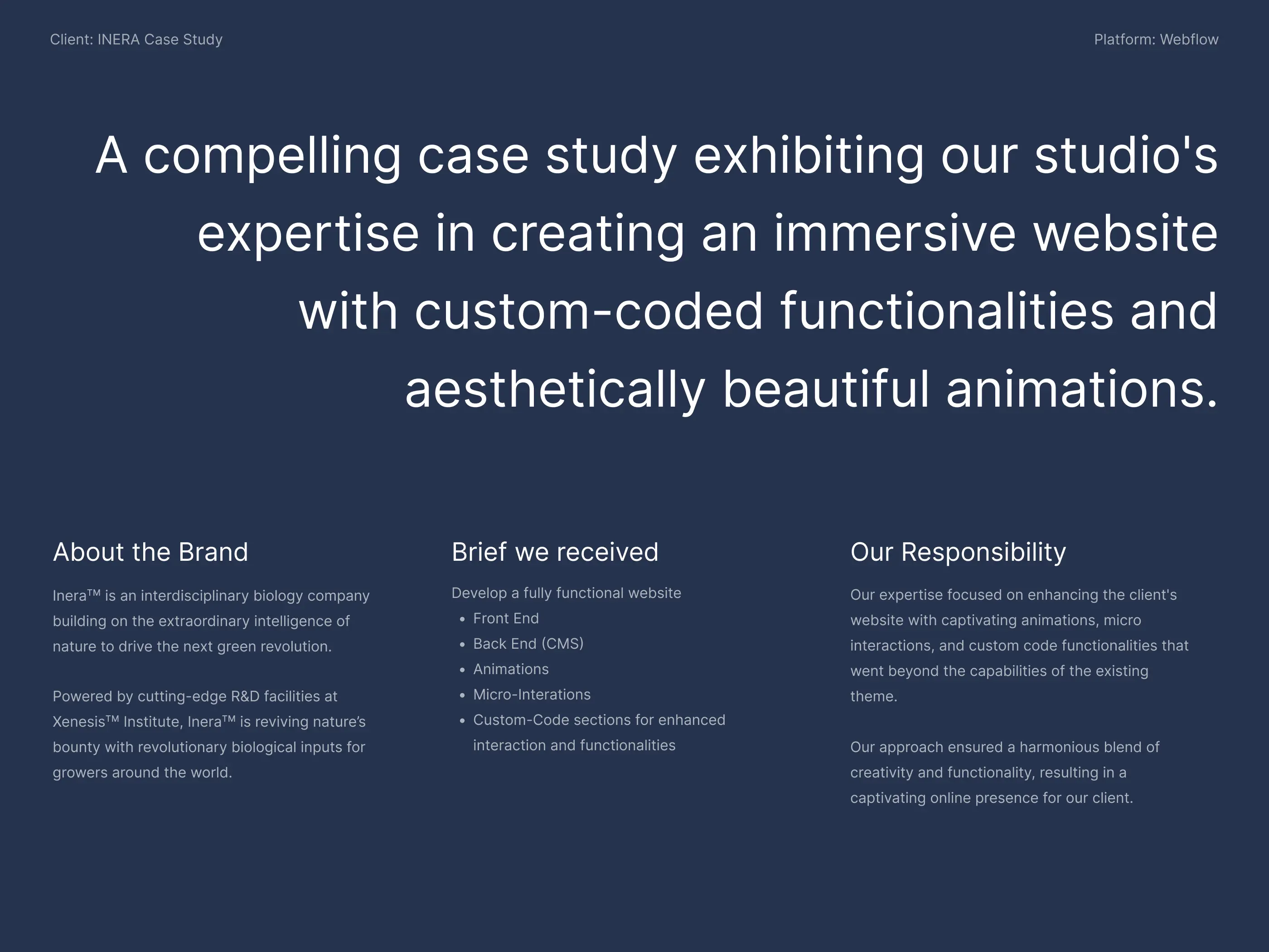 Inera - Case Study description